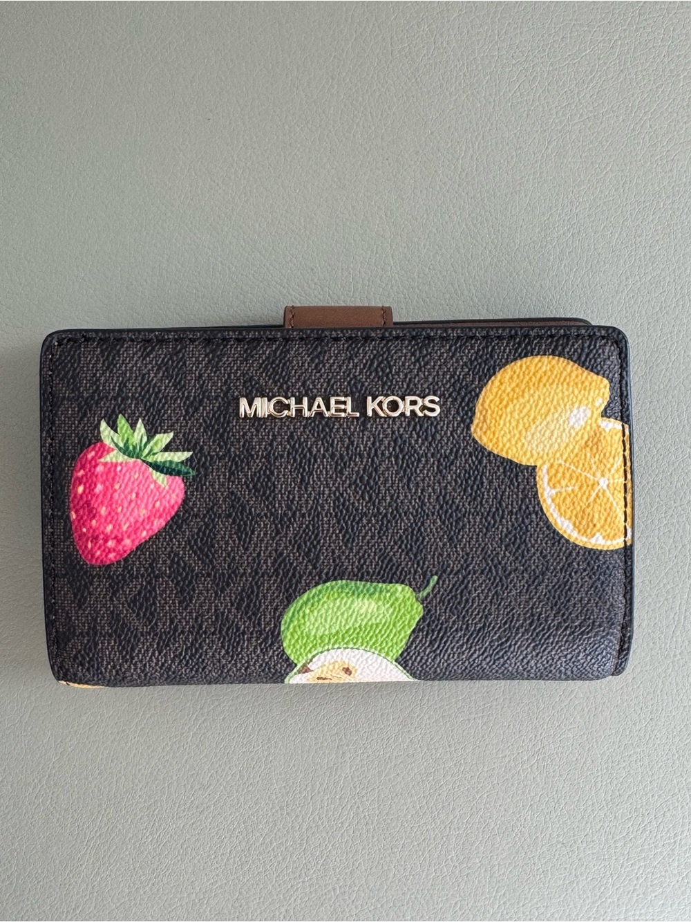 Michael Kors Brown Jet Set Travel Limited Edition Fruity Pattern
